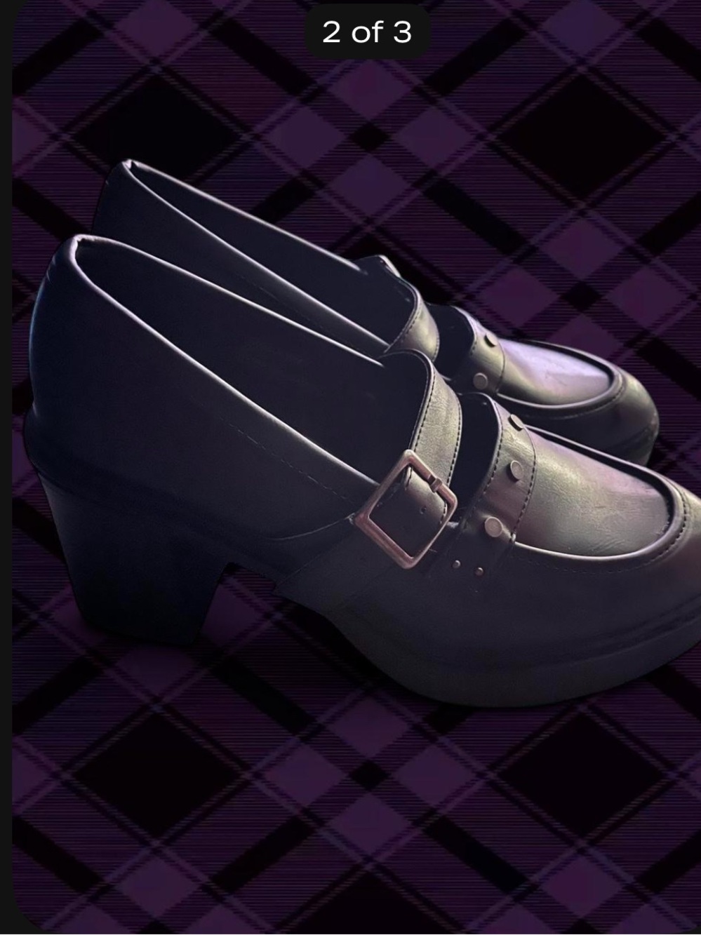 Report Black Chunky Mary Jane Platform Loafers - Picture 3 of 3
